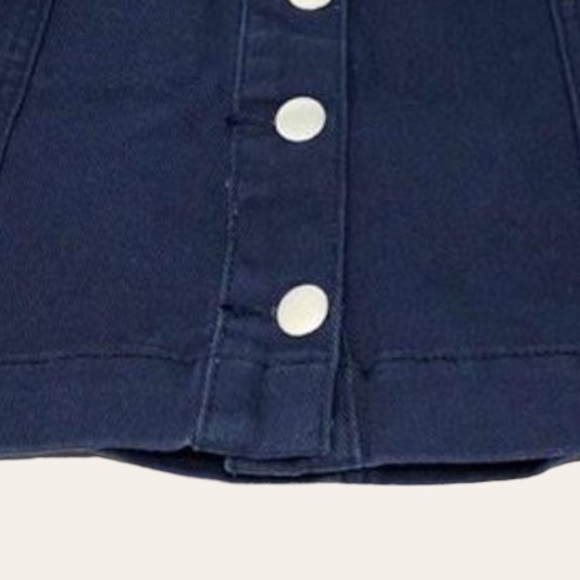 🌺 Boohoo Blue Button Through Front Navy Denim Mini Skirt Size 4 NWT - Picture 4 of 8